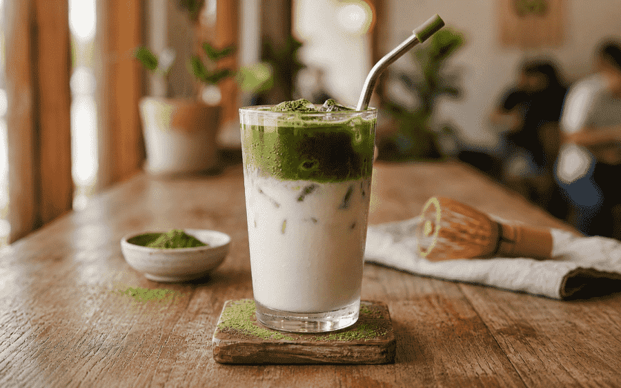 Recette de matcha latte glacé : frais, crémeux et facile à faire