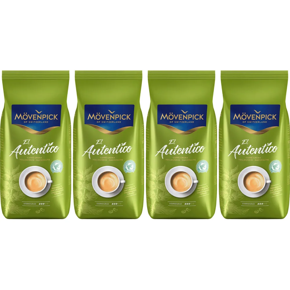 Mövenpick El Autentico - café en grains - 4 x 1 kilo