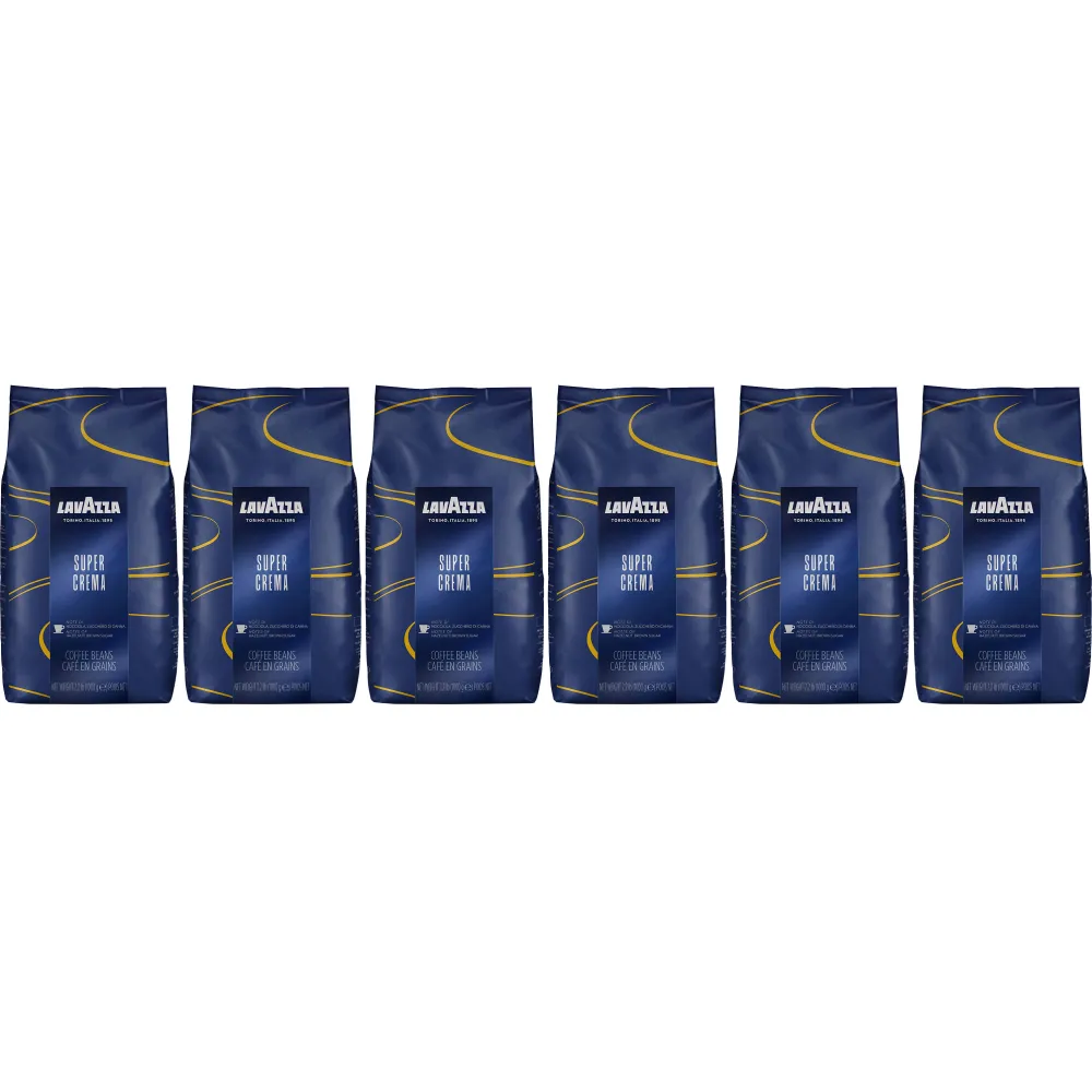 Lavazza Super Crema Espresso - Café en grains - 6 x 1 kilo