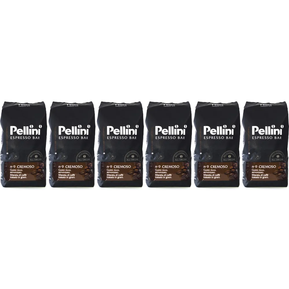 Pellini Espresso Bar No 9 Cremoso - Café en grain - 6 x 1 kilo