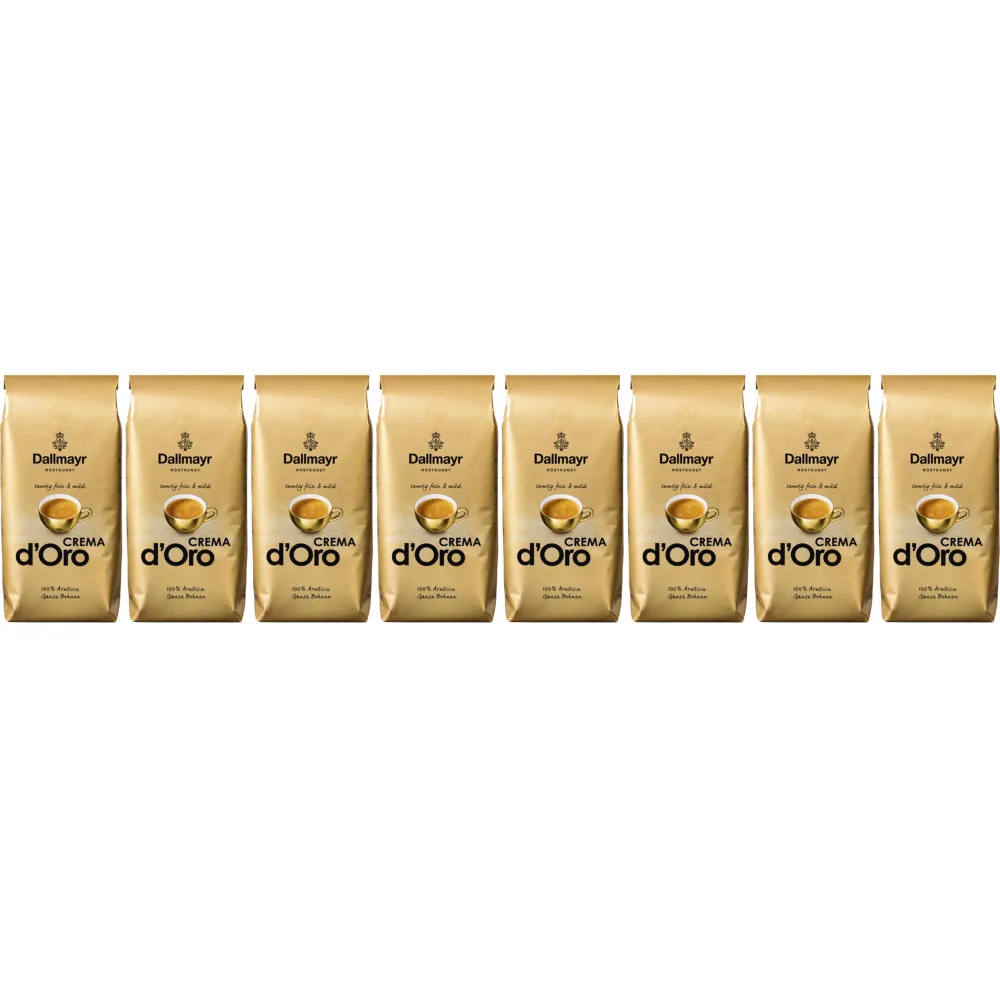 Dallmayr Crema d'Oro Fein & Mild - café en grains - 8 x 1 kilo