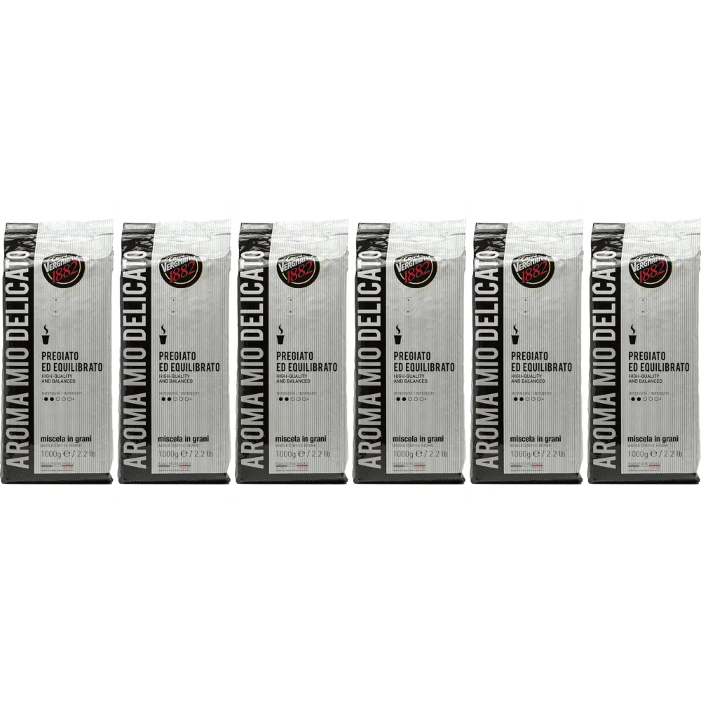 Caffe Vergnano 1882 aroma mio delicato - café en grains - 6 x 1 kilo