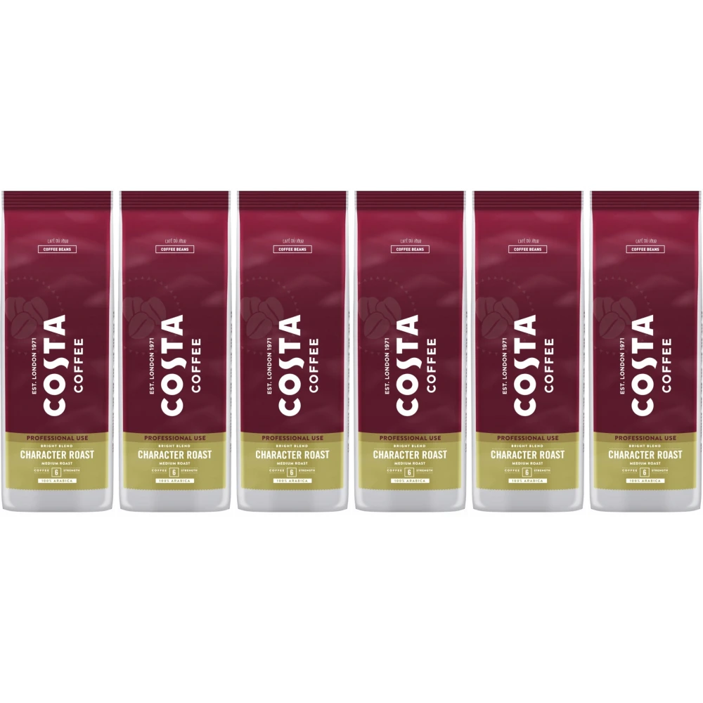 Costa Coffee Character Bright Blend Torréfaction Moyenne - café en grains - 6 x 1 kilo