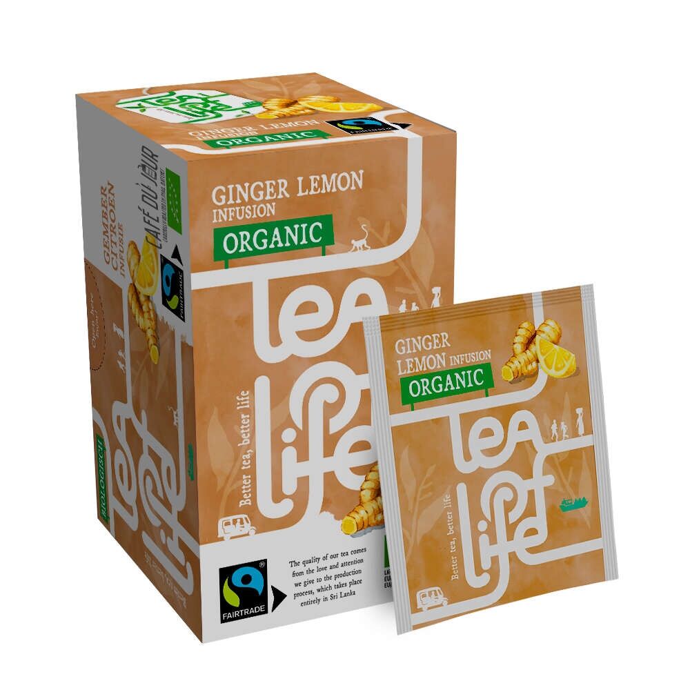 Infusion de Gingembre et de Citron - Bio & Fairtrade - Tea of Life - 25 sachets de thé