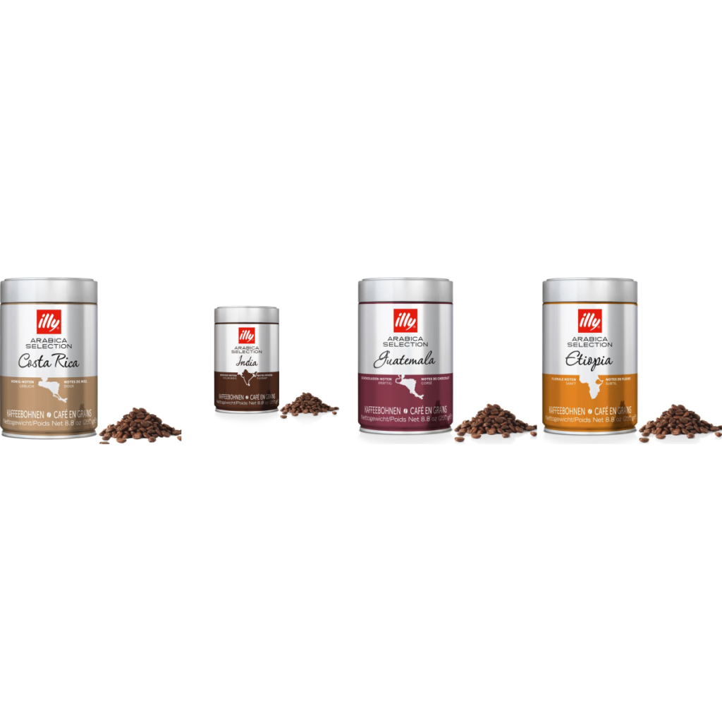 illy Pack Découverte Arabica - café en grains - 4 x 250 grammes
