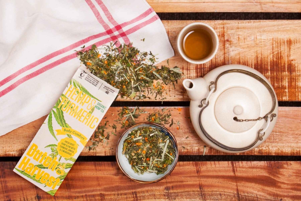 Hemp & Curcuma - Thé à l'herbe de chanvre et curcuma 50 gram - Dutch Harvest thé en vrac