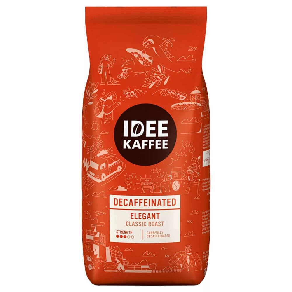 IDEE Kaffee Elegant Décaféiné - café en grains - 1 kilo