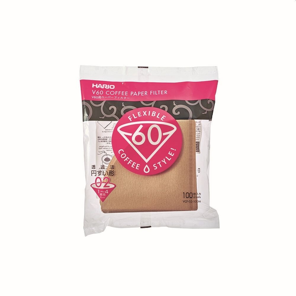Filtres à café Hario V60 - taille 02 couleur marron (VCF-02-100M) - 100 pièces