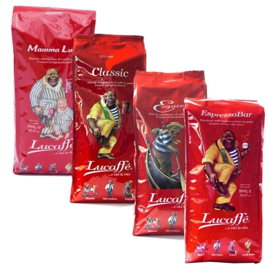 Paquet d'échantillons - grains de café - Lucaffé 4 x 1 kilo