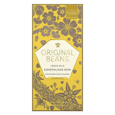 Date de péremption courte : Original Beans - Esmeraldas Vegan Almond - Chocolat aux amandes et lait d'amande 50 %