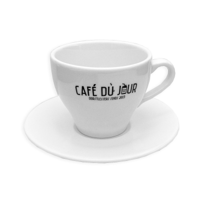Tasse à cappuccino et soucoupe Café du Jour
