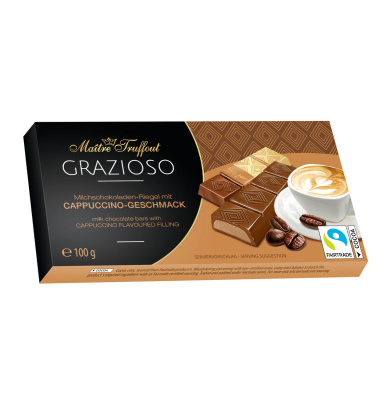 Chocolat à la crème et au cappuccino - Chocolat au lait - 100 grammes