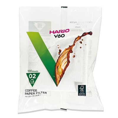 Filtres à café Hario V60 - taille 02 couleur blanche (VCF-02-100W) - 100 pièces