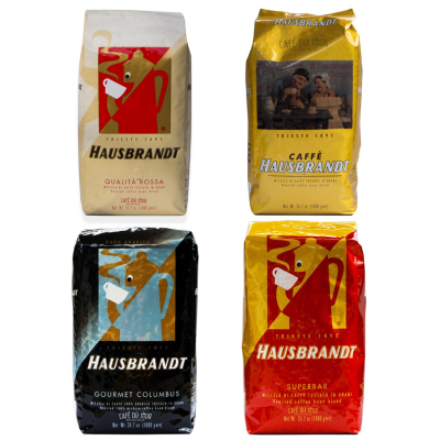 Paquet d'échantillons Hausbrandt - grains de café - 4 x 1 Kilo