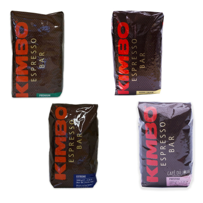 Paquet d'échantillons - grains de café - Kimbo 4 x 1 kilo