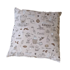 Coussin café 45x45 fait main