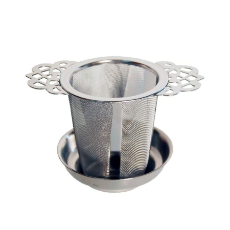 Filtre à thé en acier inoxydable - Passoire à thé en vrac pour tasse ou théière avec support et égouttoir