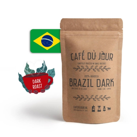 Brésil Dark Roast 100 % Arabica - café en grains fraîchement torréfié