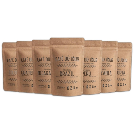 Café Frais d'Origine Unique - café en grains fraîchement torréfié - 7 x 250 g