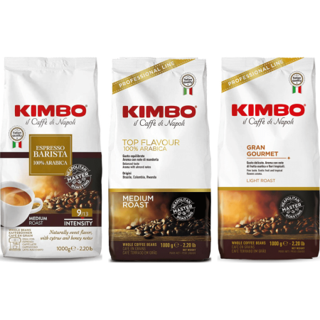 Kimbo Pack Découverte Doux & Aromatique - 100% Arabica - 3 x 1 kilo