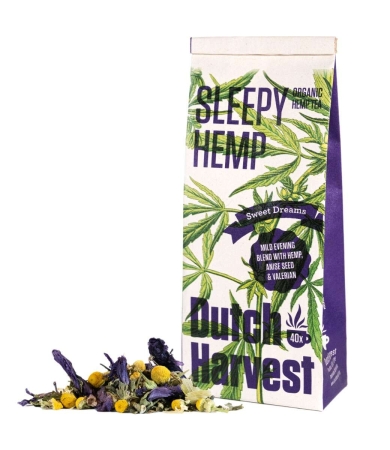 Sleepy Hemp - Mélange d'herbes et de chanvre 40 g - thé en vrac Dutch Harvest