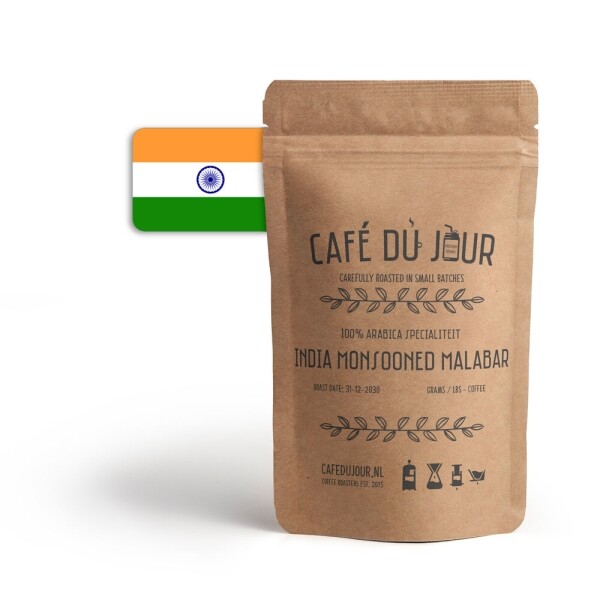 Café du Jour 100% arabica specialiteit India Monsooned Malabar