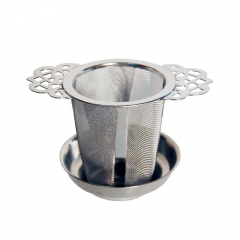 Filtre à thé en acier inoxydable - Passoire à thé en vrac pour tasse ou pot entier avec support et égouttoir