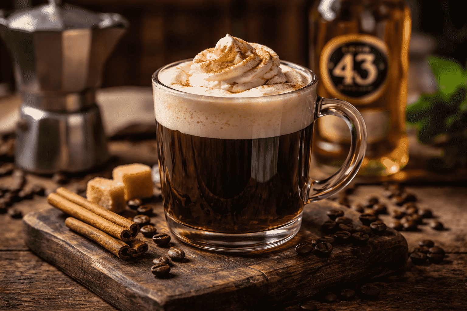 Liqueur de café dans le café espagnol