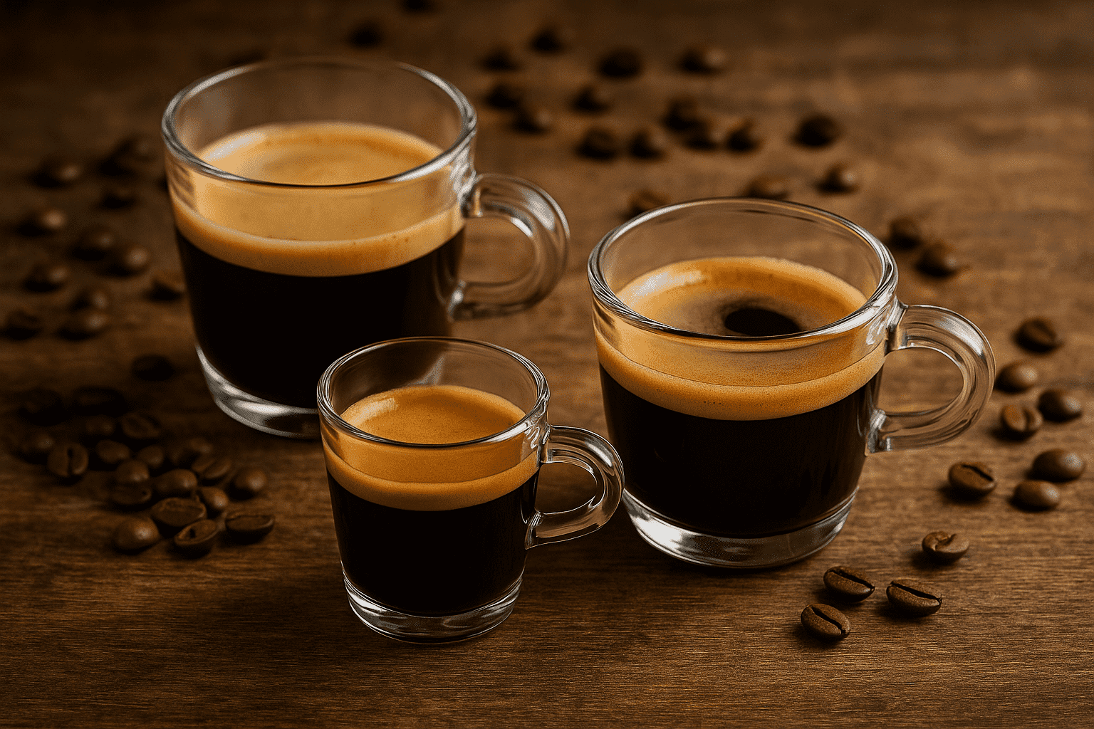 ristretto, espresso et lungo