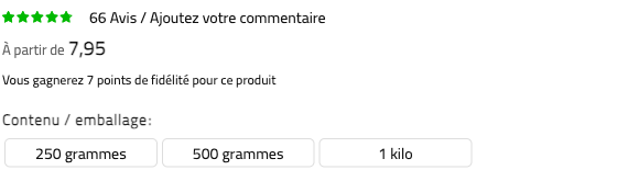 Sous le prix de chaque produit figure le nombre de points de fidélité qu'il rapporte